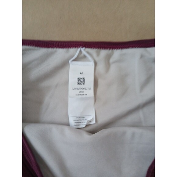 Cupshe Women's M Swimsuit Tankini Set Plum Ribbed Resortwear Vacation Swimwear - Picture 7 of 8